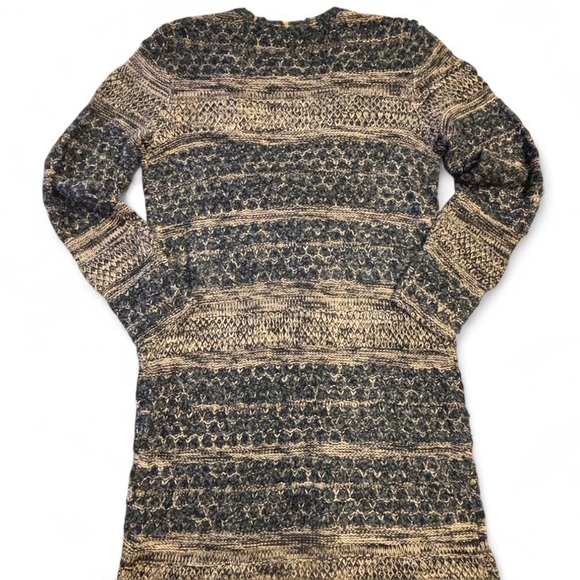 Cable & Gauge Longline Open Front Cardigan Sweater NWT Women’s Small Black Tan - Picture 2 of 6